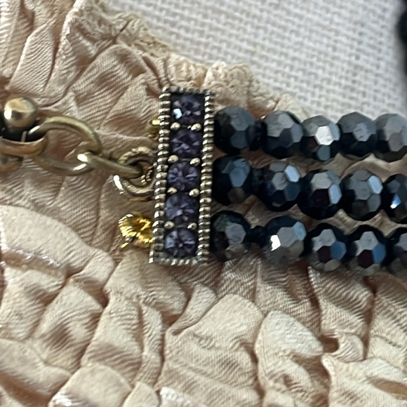 Heidi Daus Genuine Pearl and Hematite 3 Strand Necklece - Picture 12 of 13